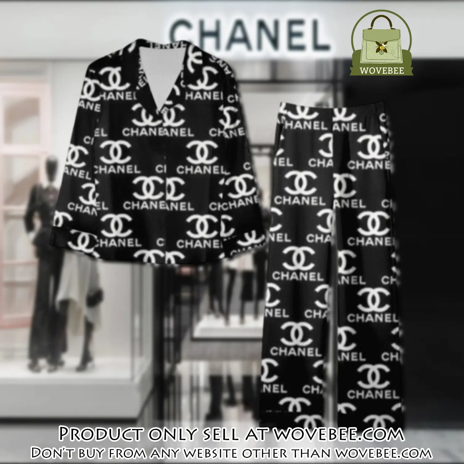 Trending luxury chanel satin pajama set pjs1041 wvb1404657